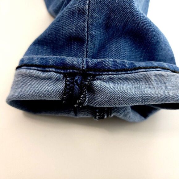 DAMAGED Express Light Blue Stone Wash Whisker Mid Rise Denim Jeans‎ 30/29 Slim - Picture 11 of 11